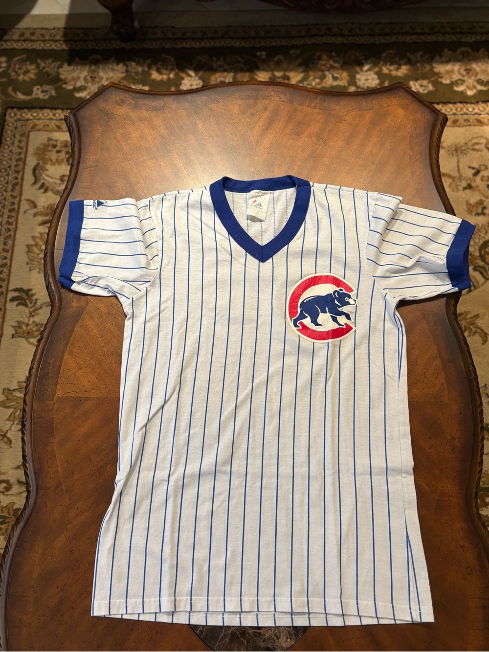 Vintage Majestic Chicago Cubs Hall of Fame Ron Santo V-Neck Size Medium